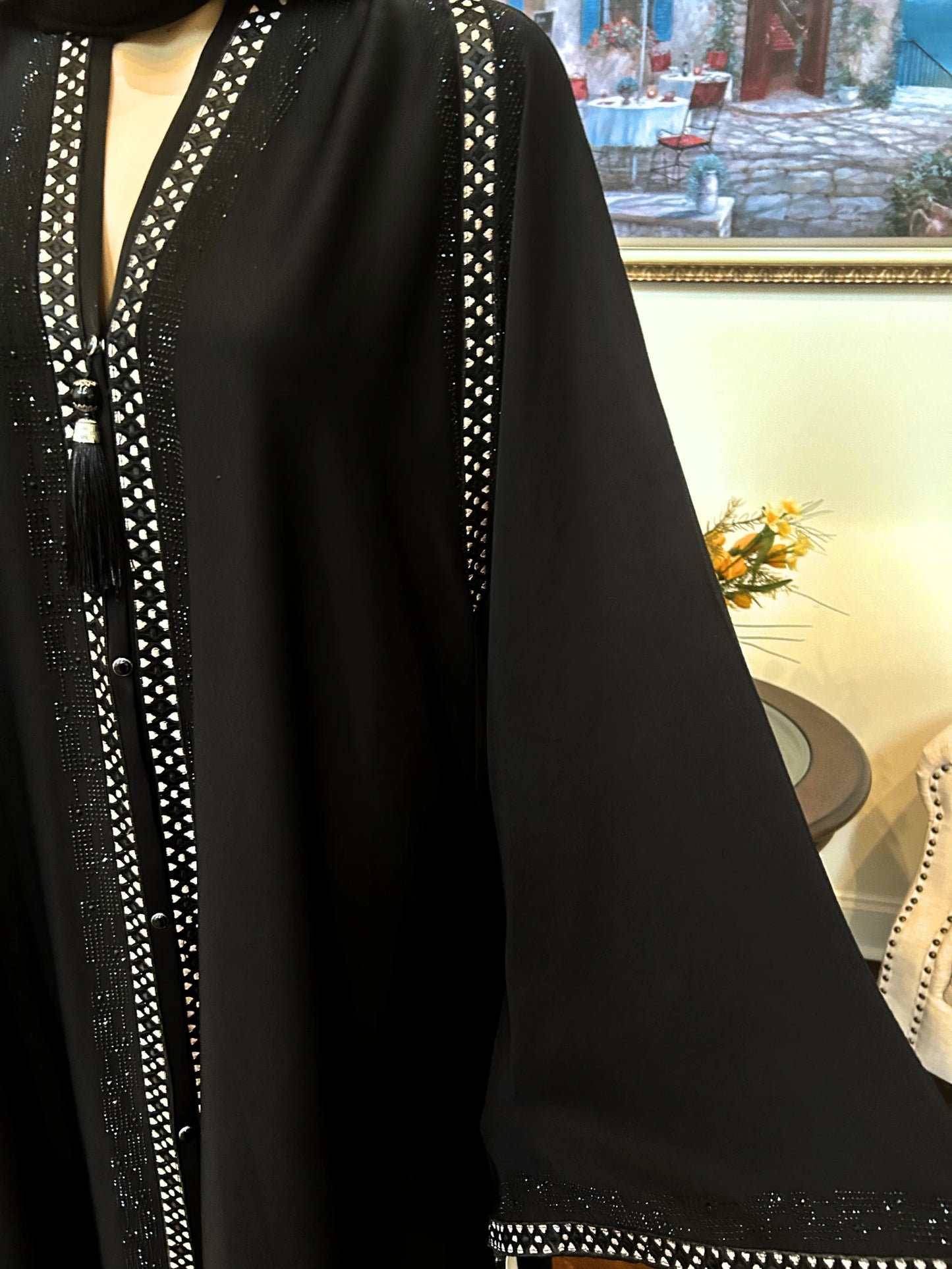 Plain Embroidered Abaya