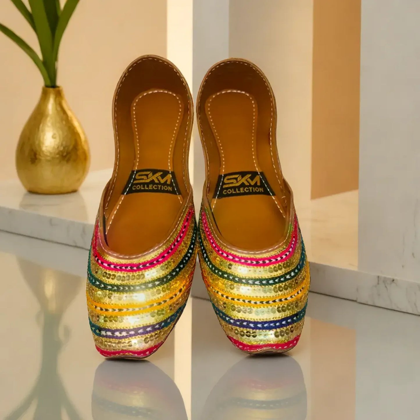 Embroidery Khussa with Sitara work