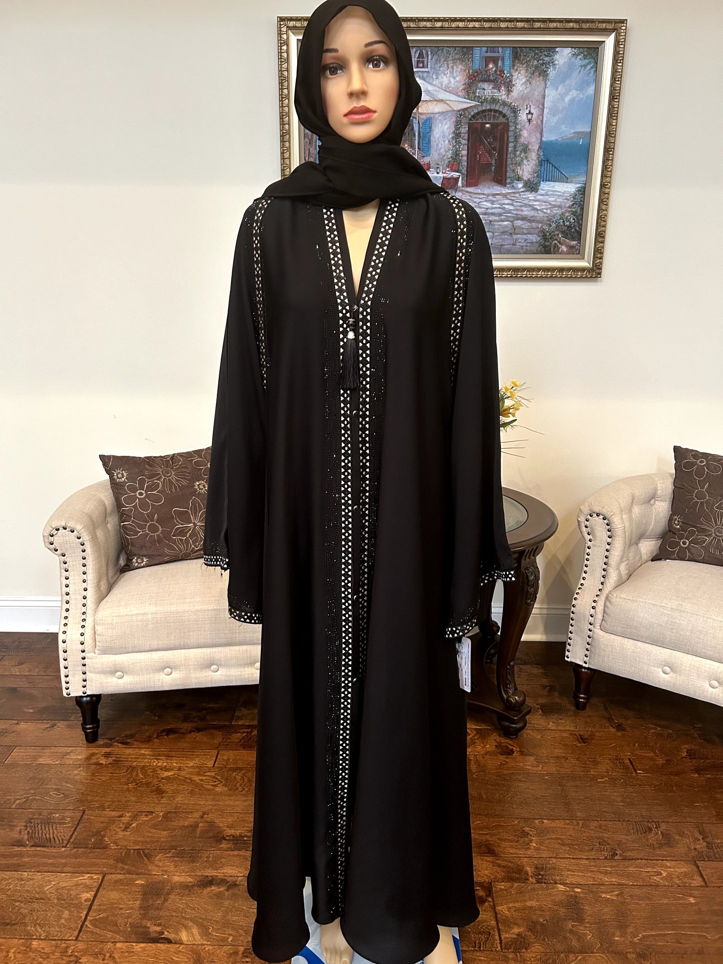 Plain Embroidered Abaya