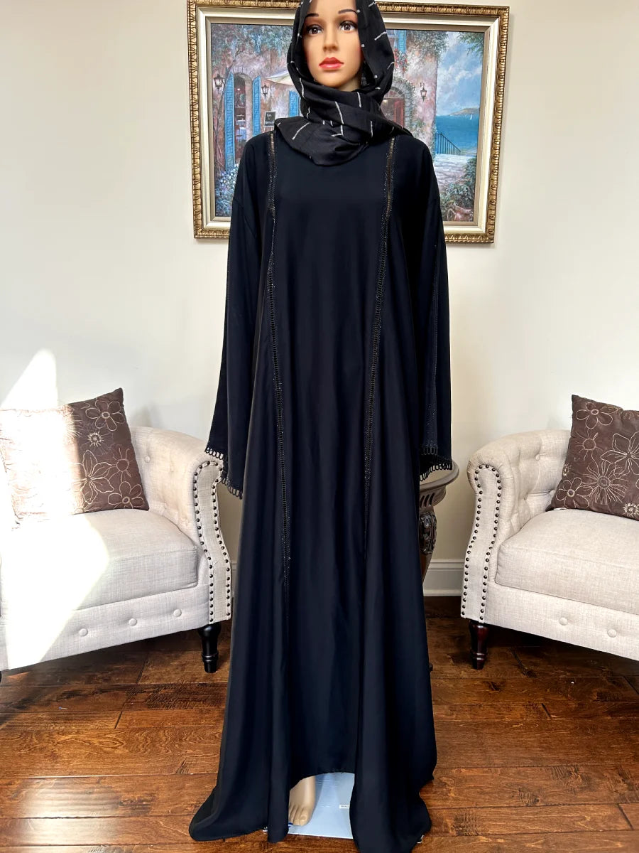 Plain Abaya with laces