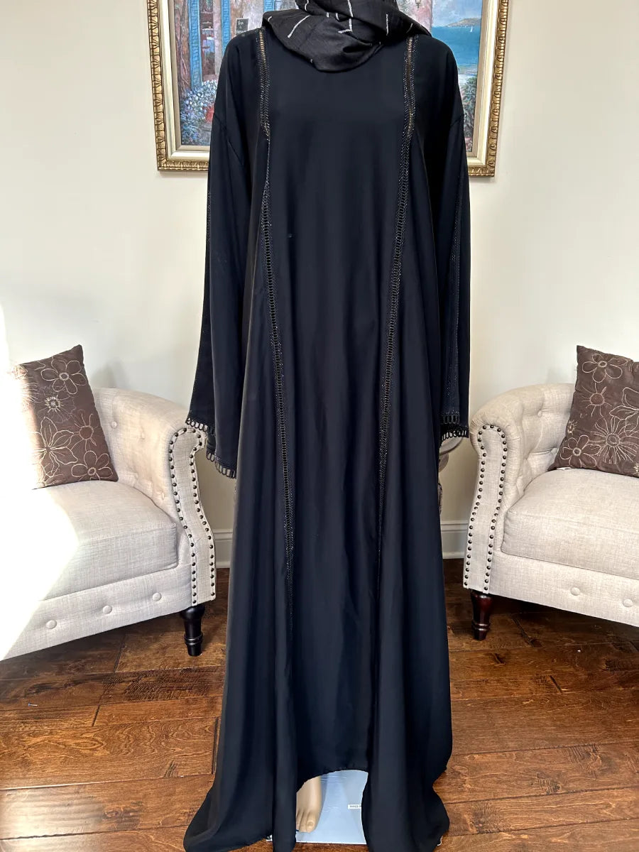 Plain Abaya with laces