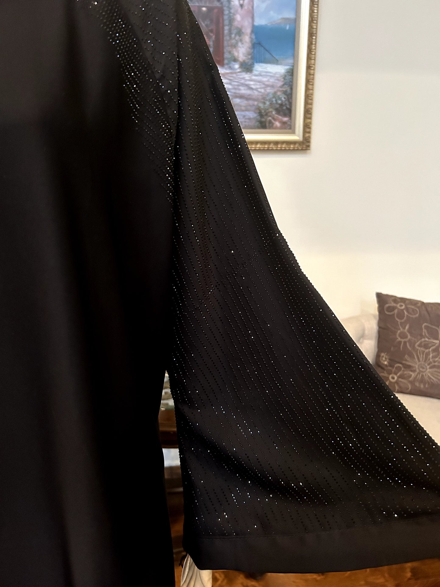 Plain Abaya with scarf and stone work