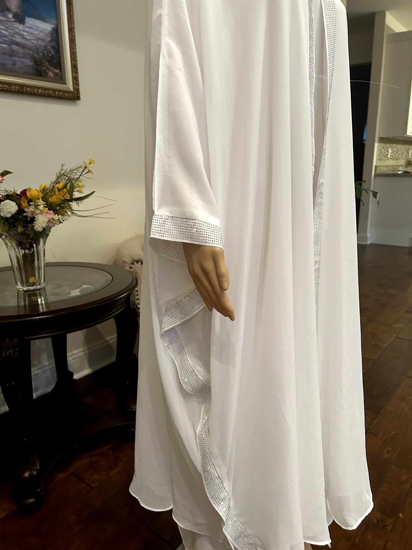 Plain Gown Abaya with Stone Work
