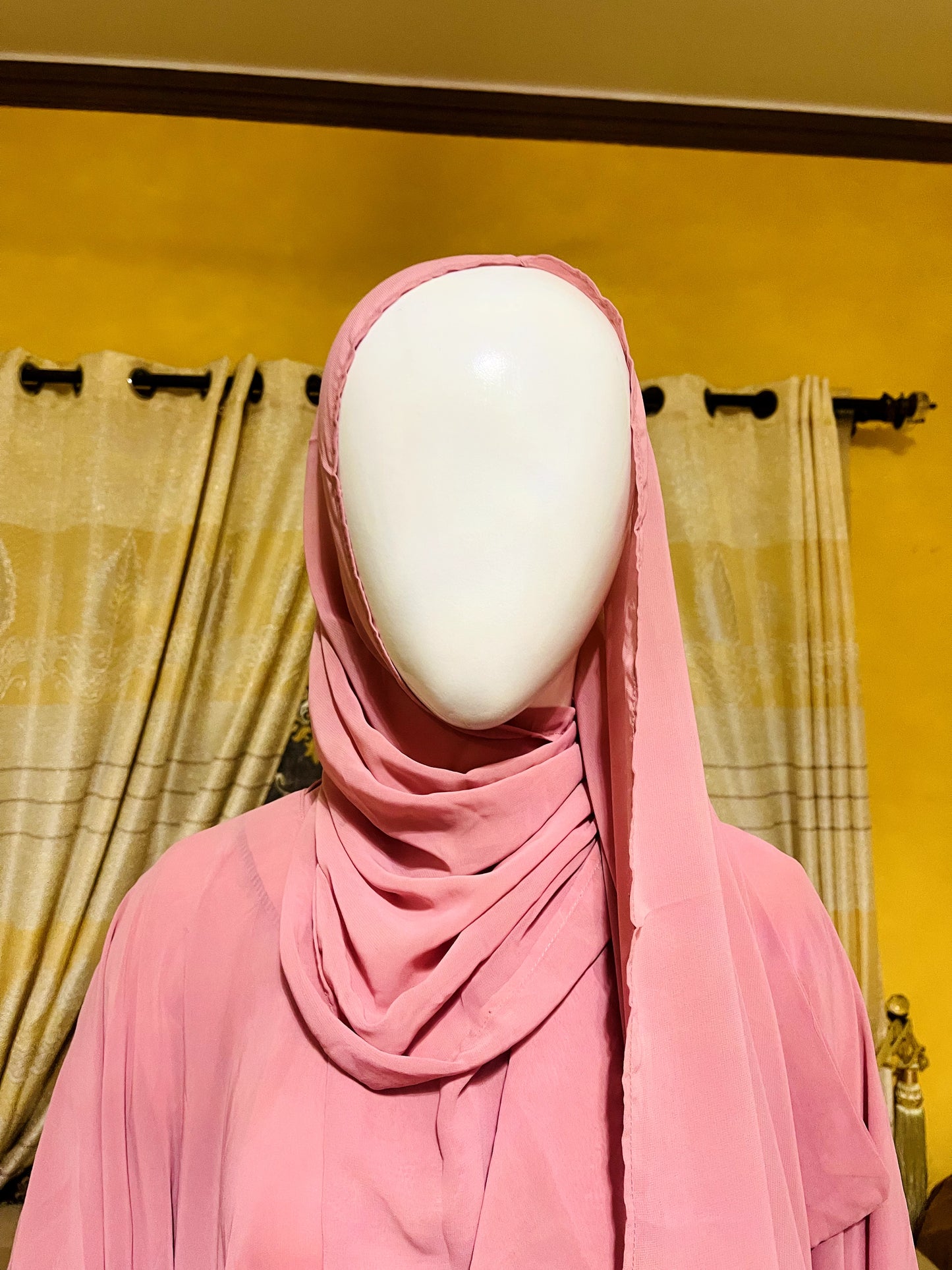 Plain Umbrella georgette Abaya with Gown and Scarf