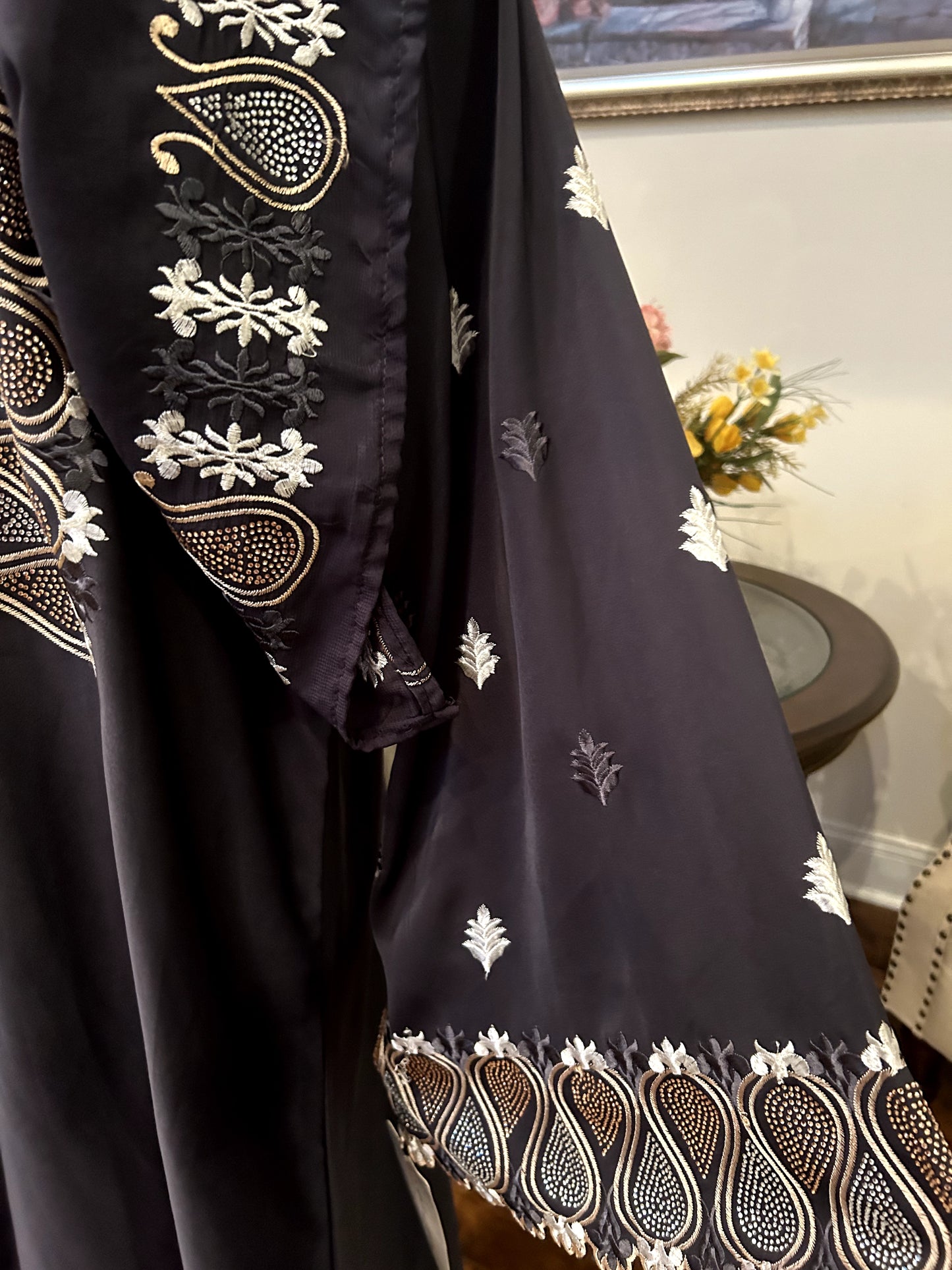 Plain Embroidered Abaya