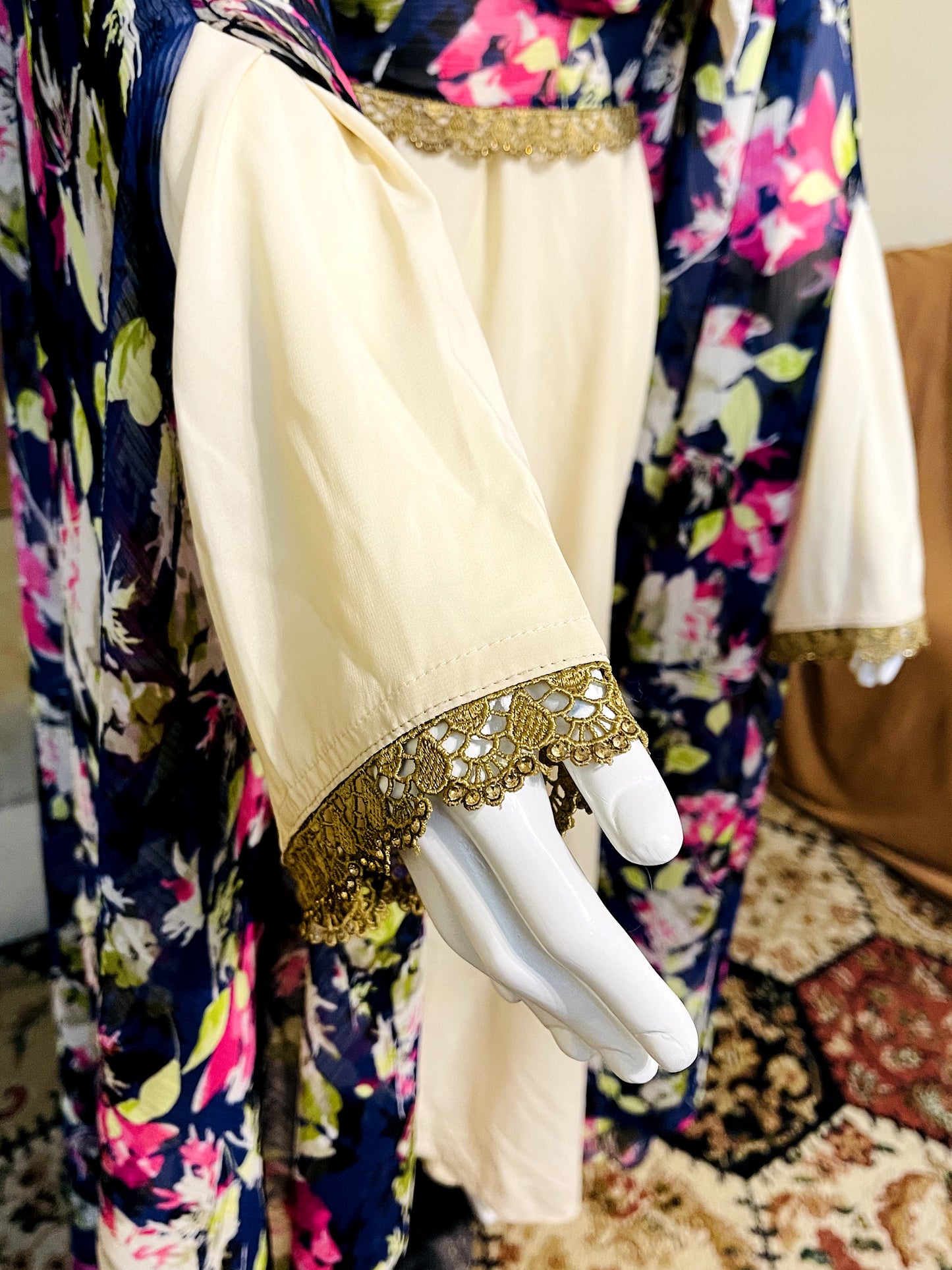 Printed georgette Abaya with Gown Scarf