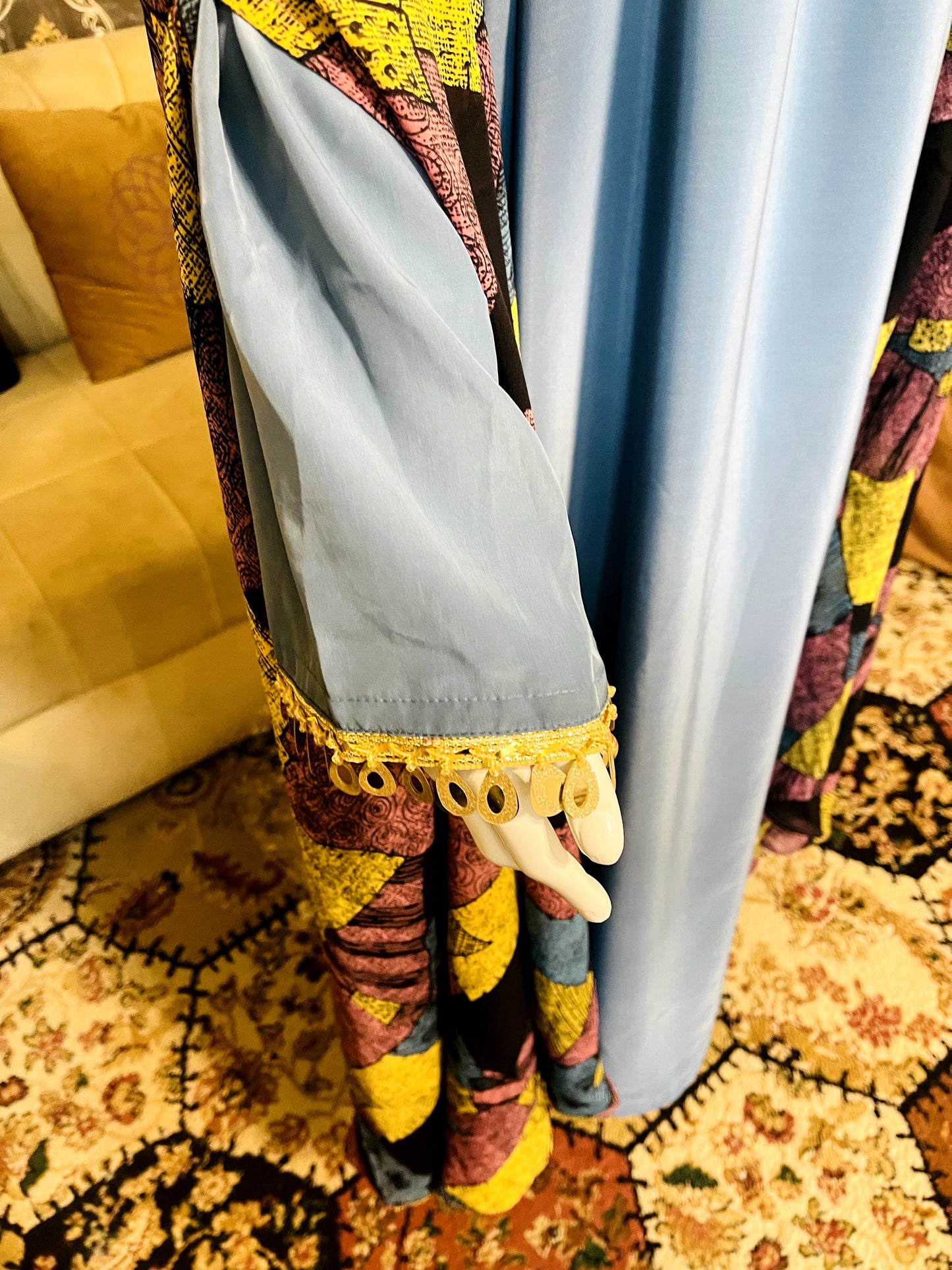 Printed georgette Abaya with Gown Scarf and Veil
