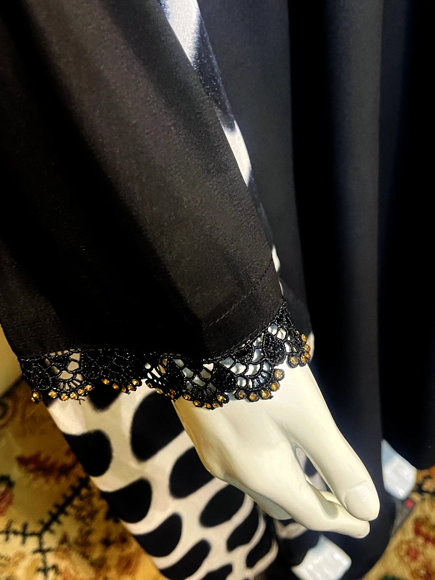 Printed georgette Abaya with Gown Scarf and Veil