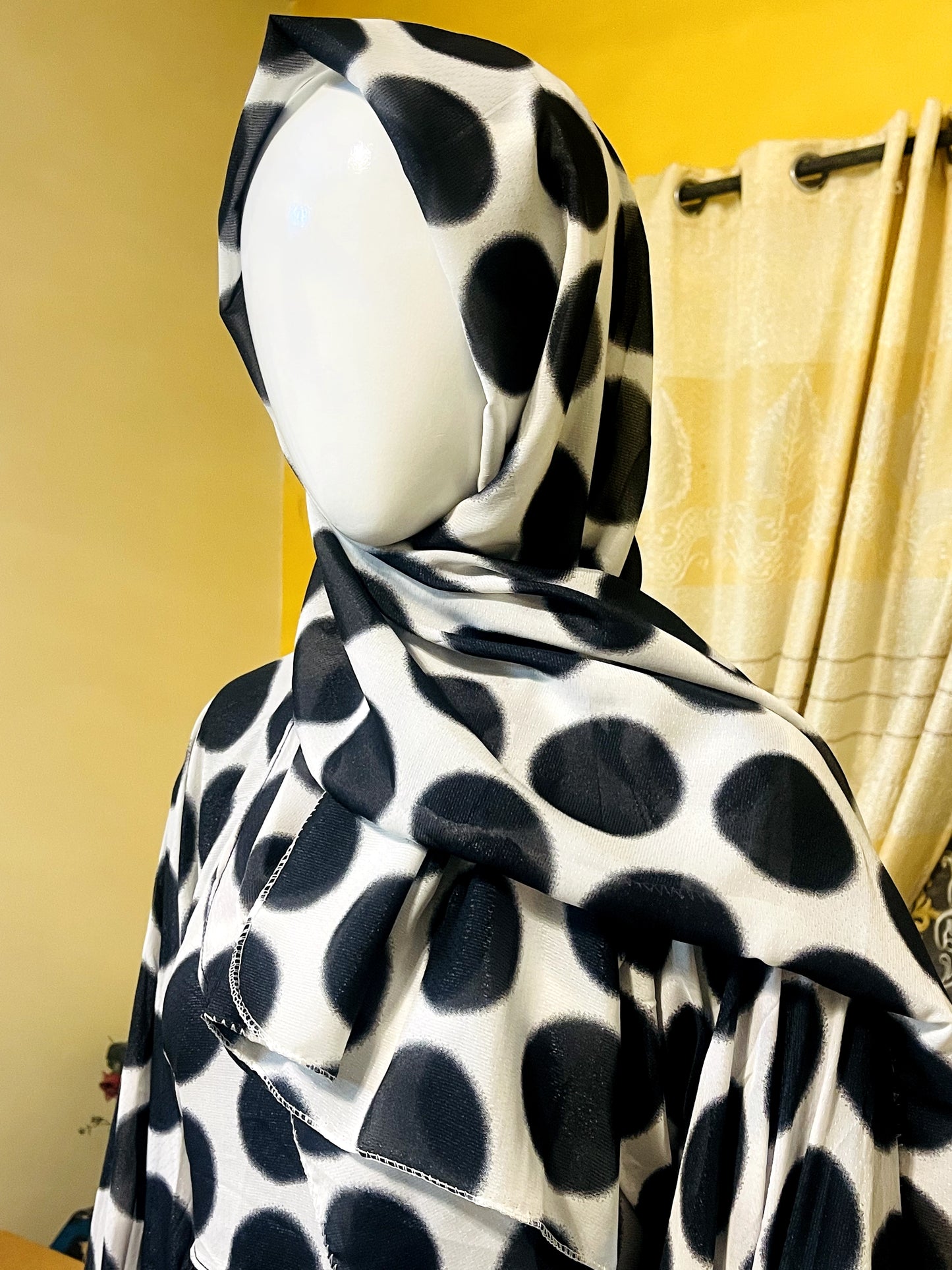 Printed georgette Abaya with Gown Scarf and Veil