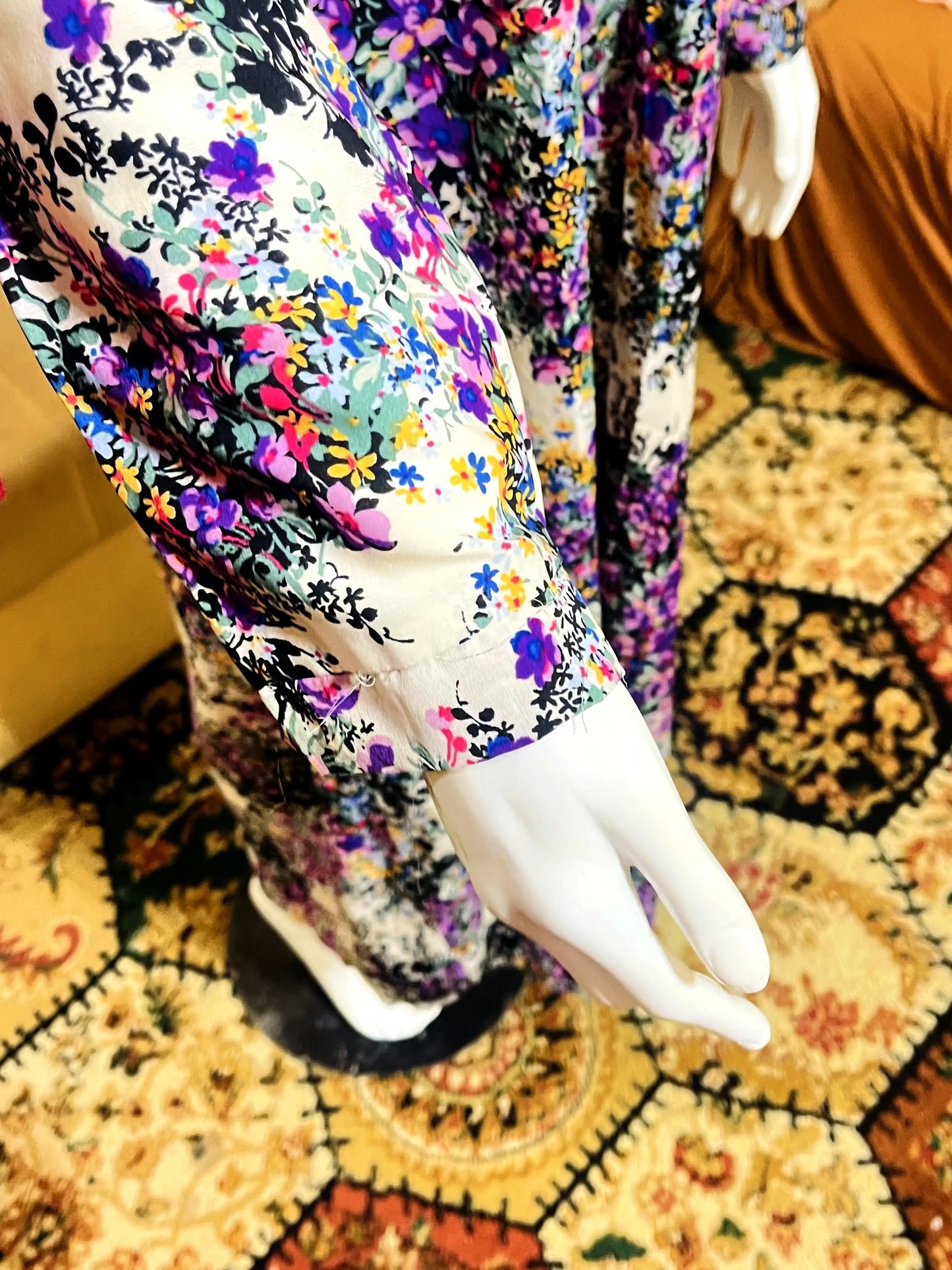 Printed georgette Straight Abaya with Scarf
