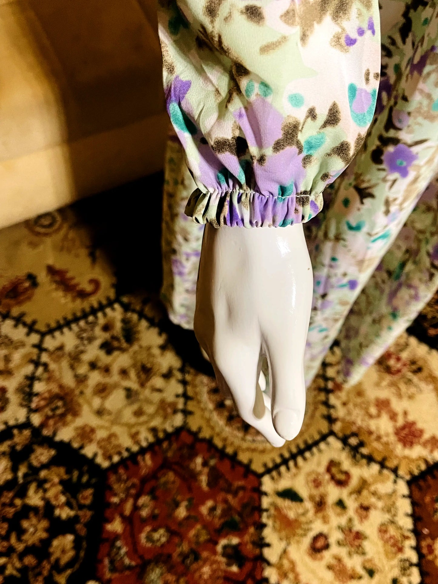 Printed Straight Georgette Abaya with Scarf