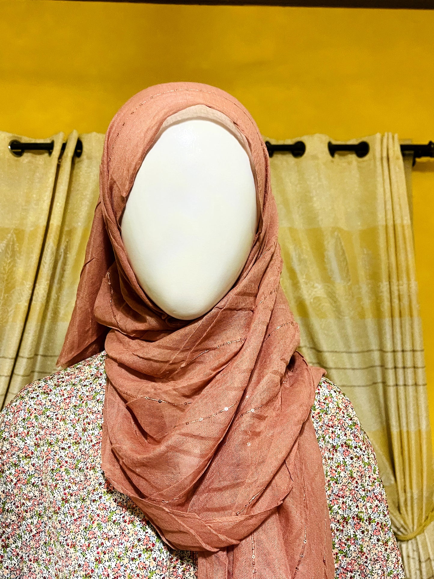 Printed Straight Georgette Abaya with Scarf