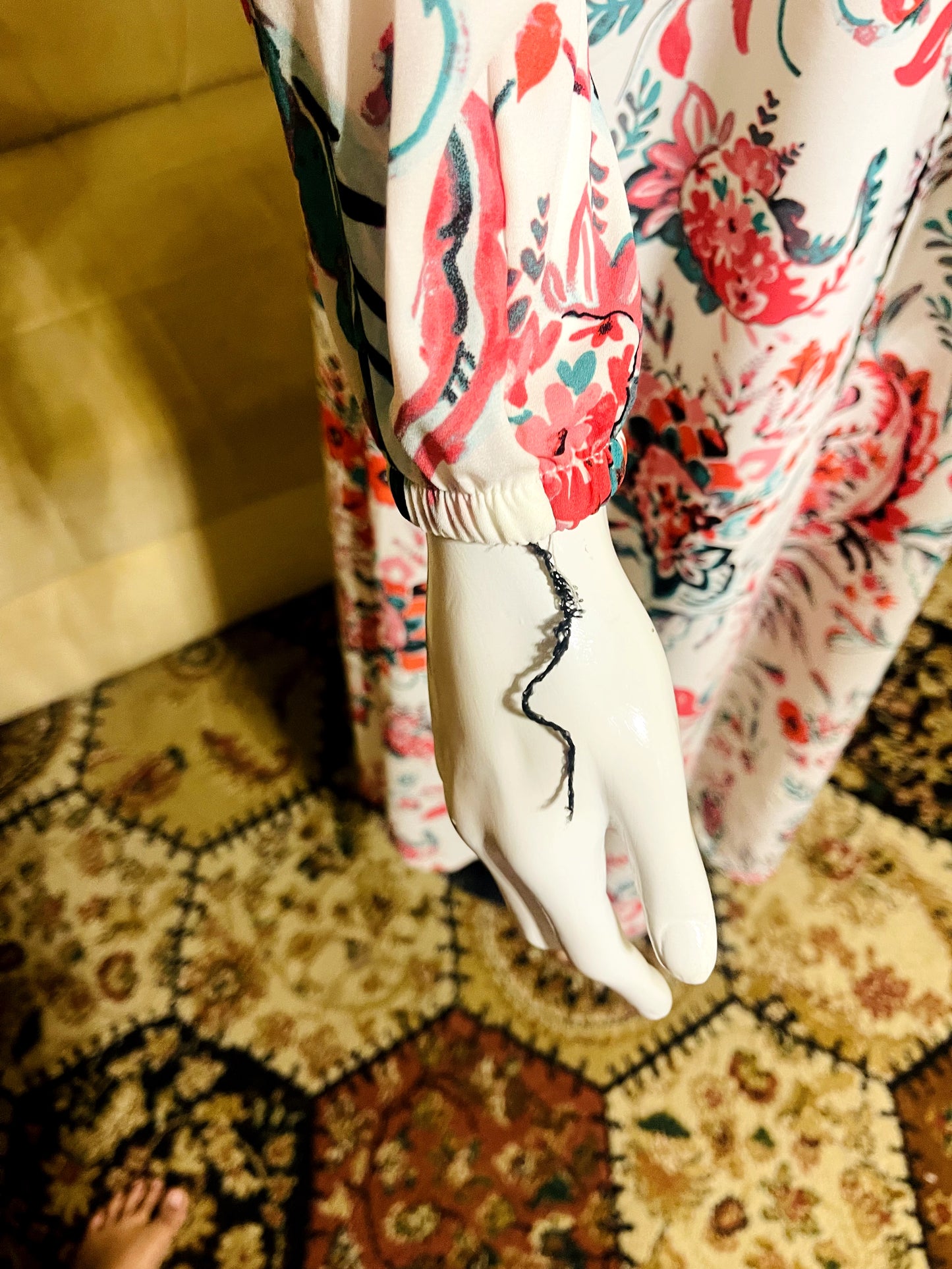 Printed Straight Georgette Abaya with Scarf