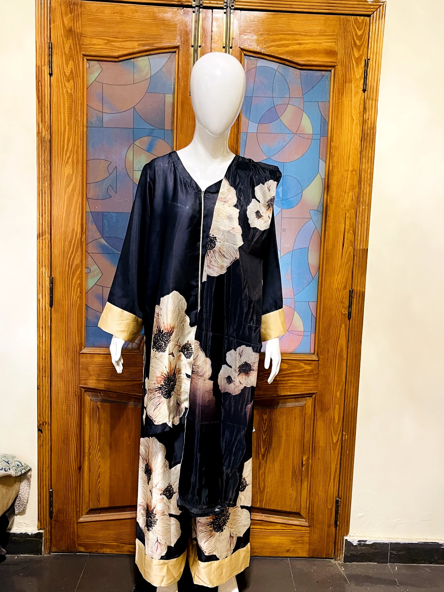 3 pcs Printed Silk Dress