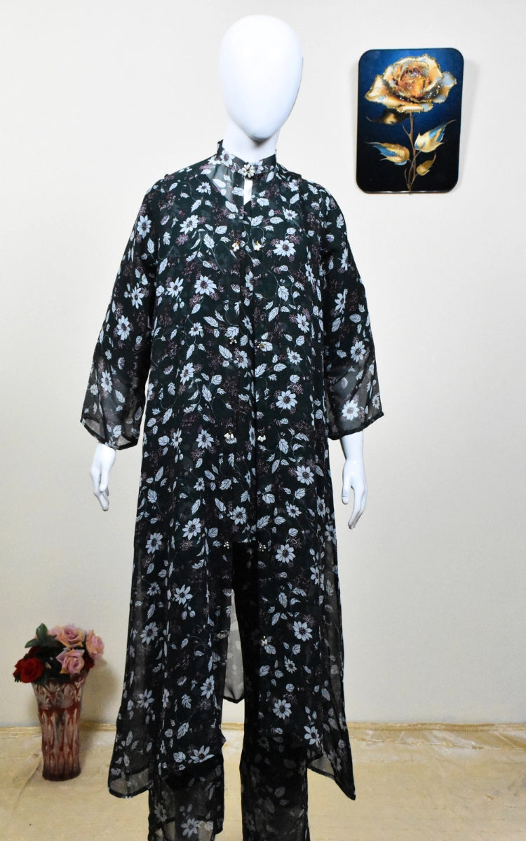 3 Pc Chiffon Gown dress