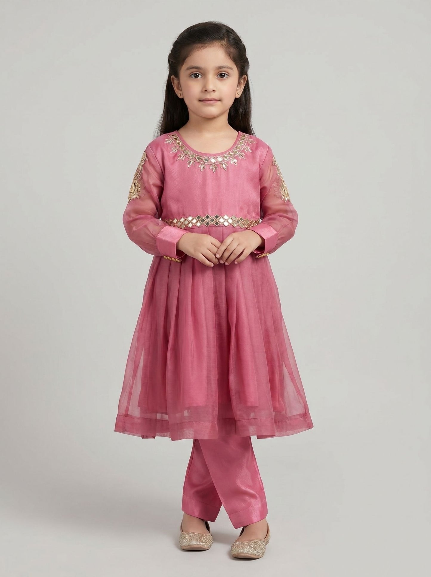2 pcs chiffon frock.