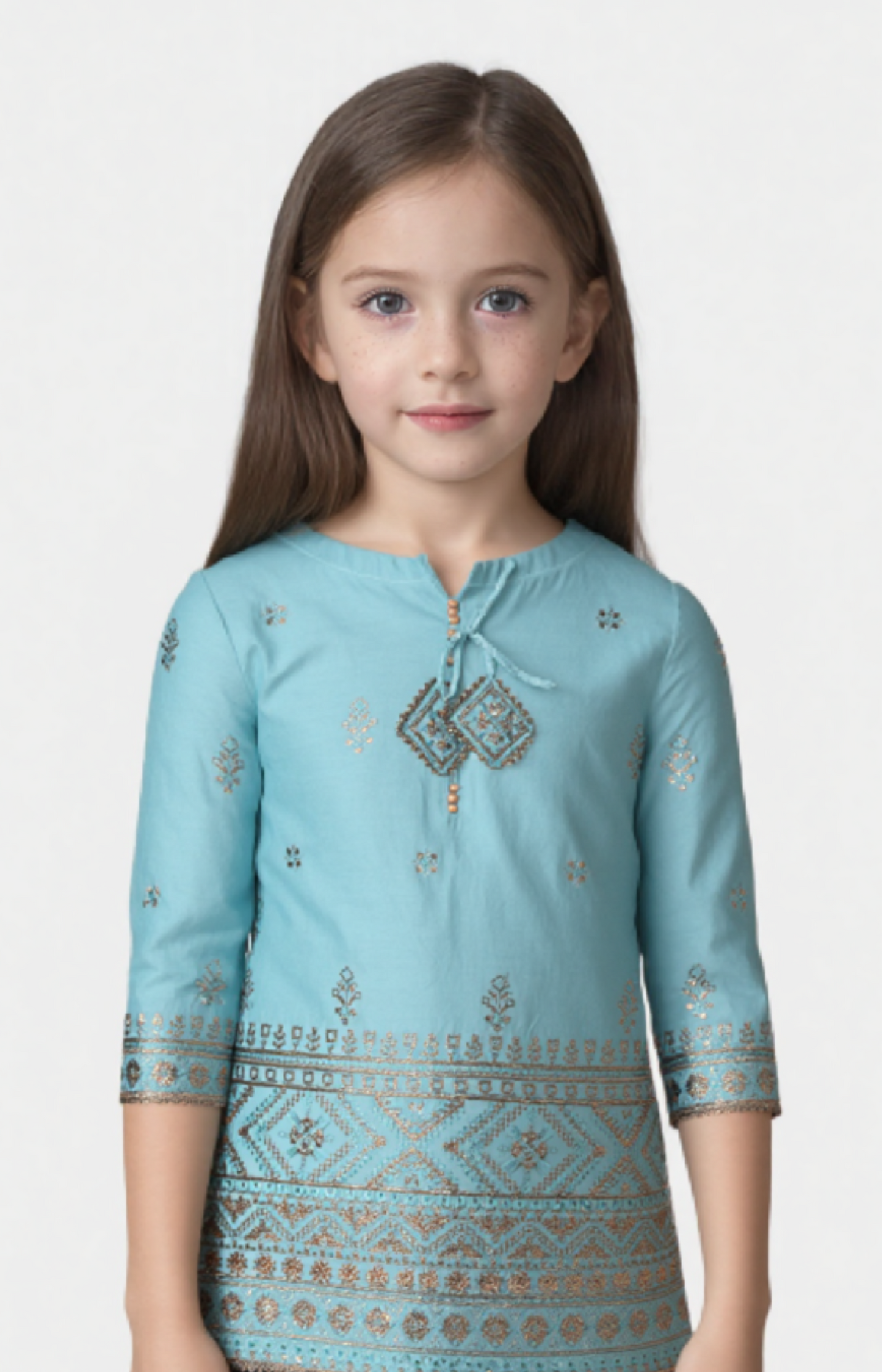 3 pcs lawn dress with embroidery and Sitara work