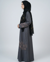 Nida fabric front closed abaya