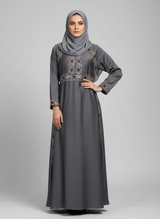 Plain Abaya with bail work