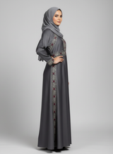 Plain Abaya with bail work