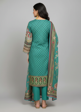 J. Embroidered Printed Lawn 3pc Suit