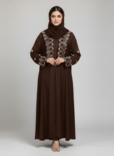 Plain Embroidered Abaya