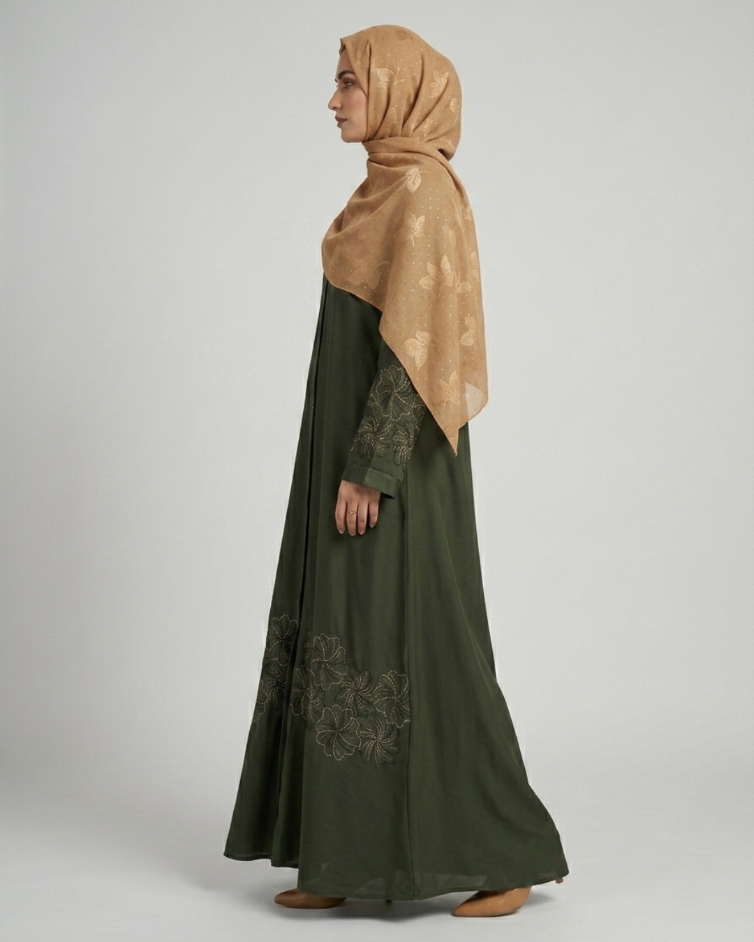Nida fabric front closed abaya