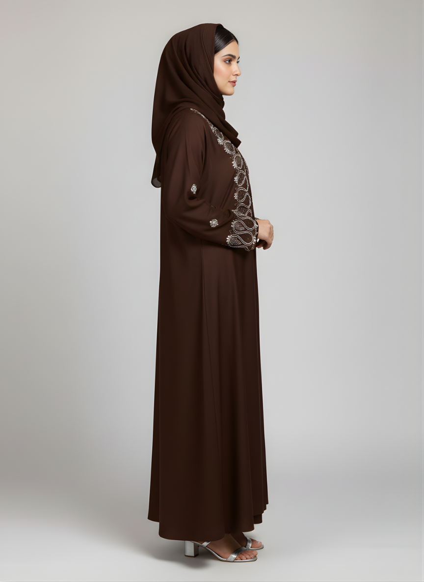 Plain Embroidered Abaya
