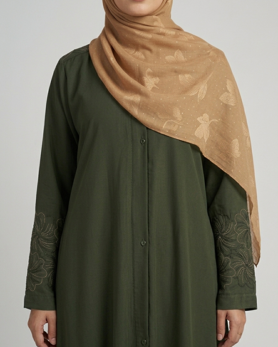 Nida fabric front closed abaya