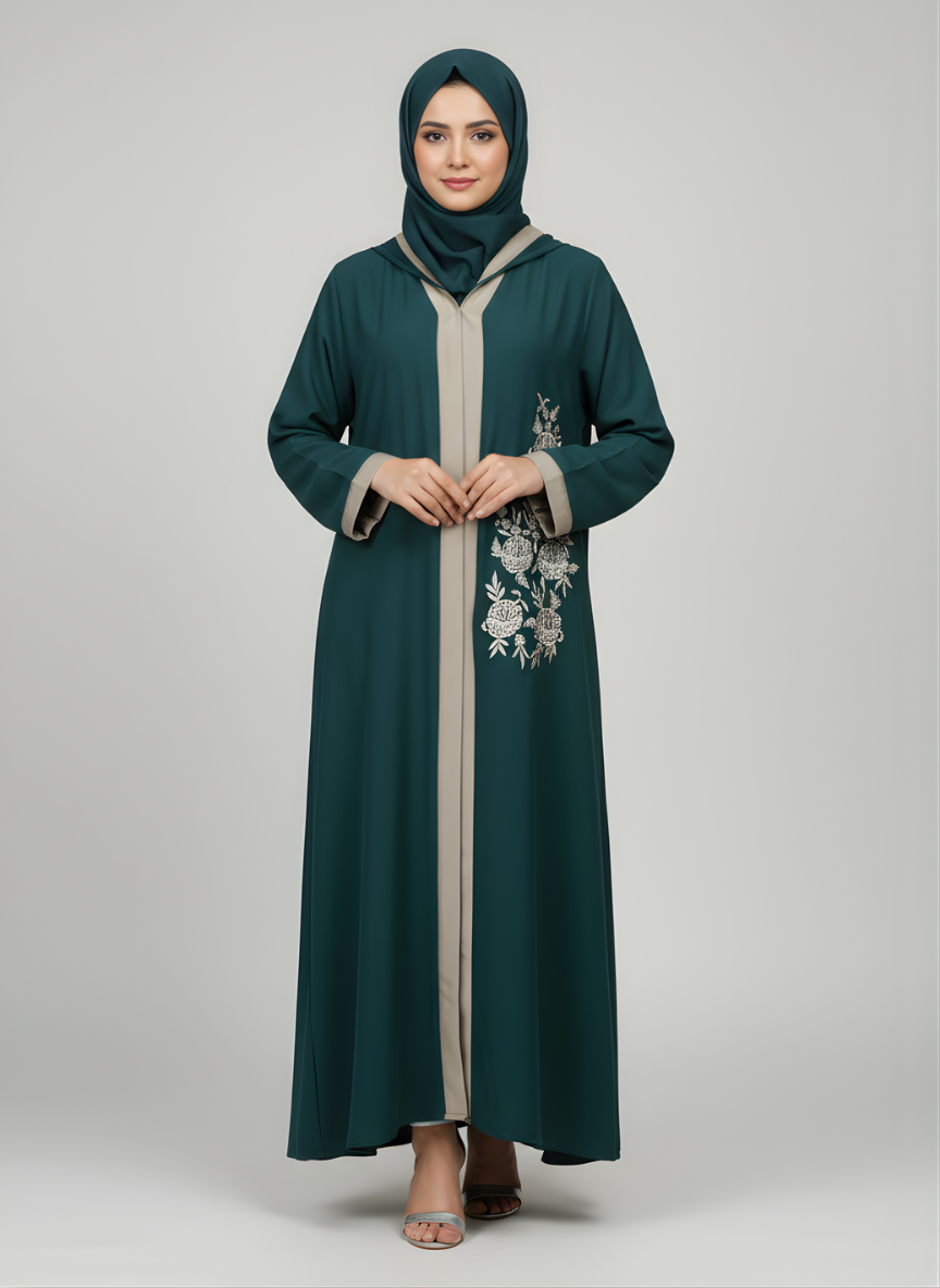Plain Embroidered Abaya