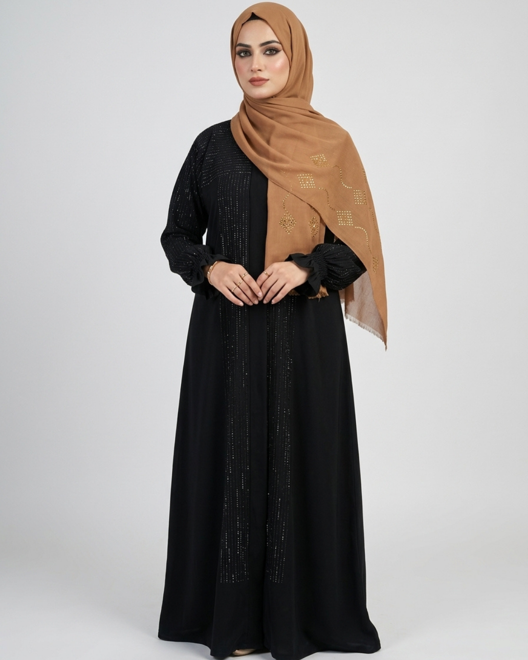 Nida fabric front closed abaya