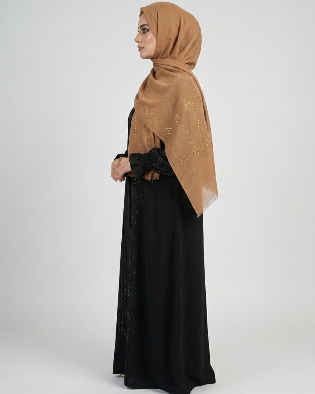 Nida fabric front closed abaya