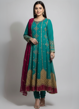 Frock style chiffon embroidery dress