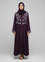 Plain Abaya with bail work