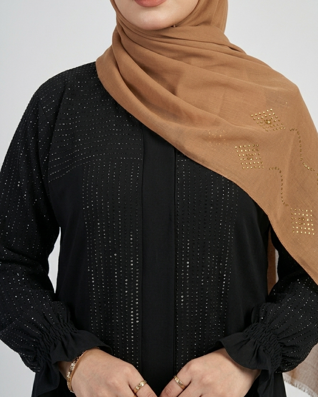 Nida fabric front closed abaya