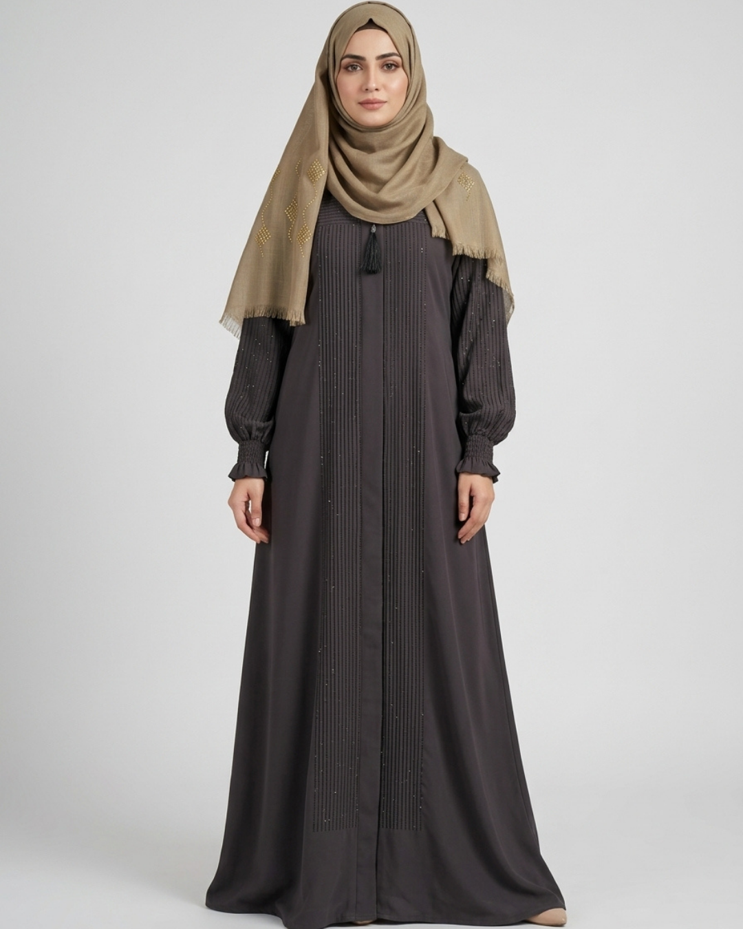 Nida fabric front closed abaya