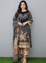 Embroiderd Cotton 3pc Suit