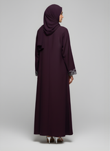 Plain Abaya with bail work