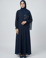 Nida fabric front closed abaya