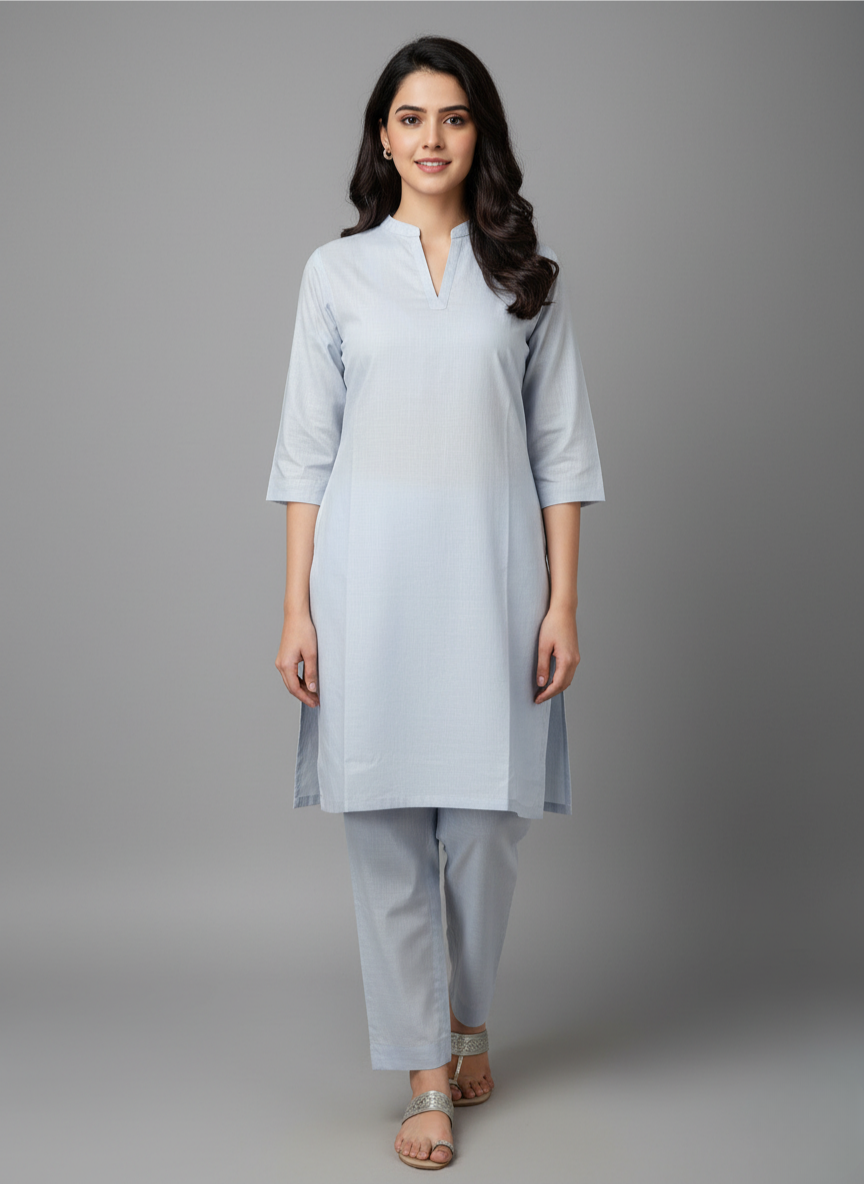 2 PC Printed Linen Dress