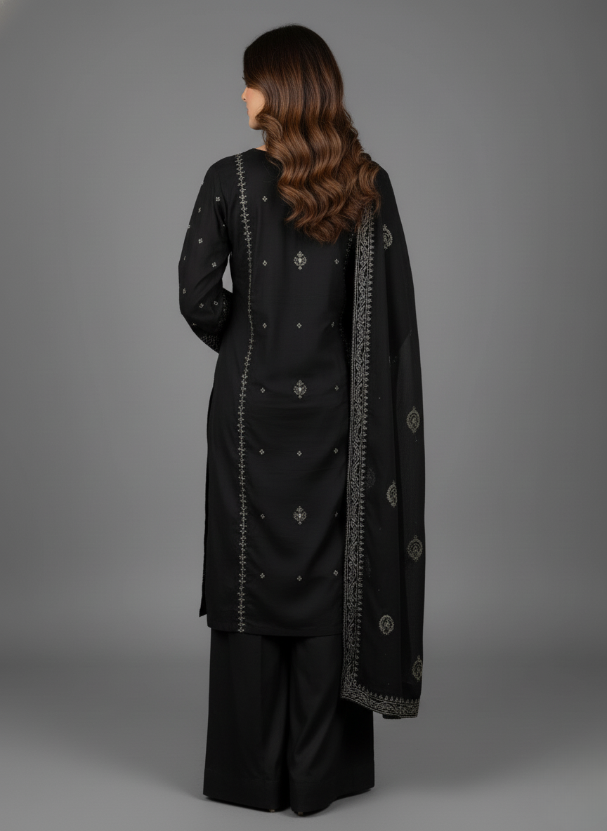 3pcs embroidered viscose Fabric suit pakistani party wear