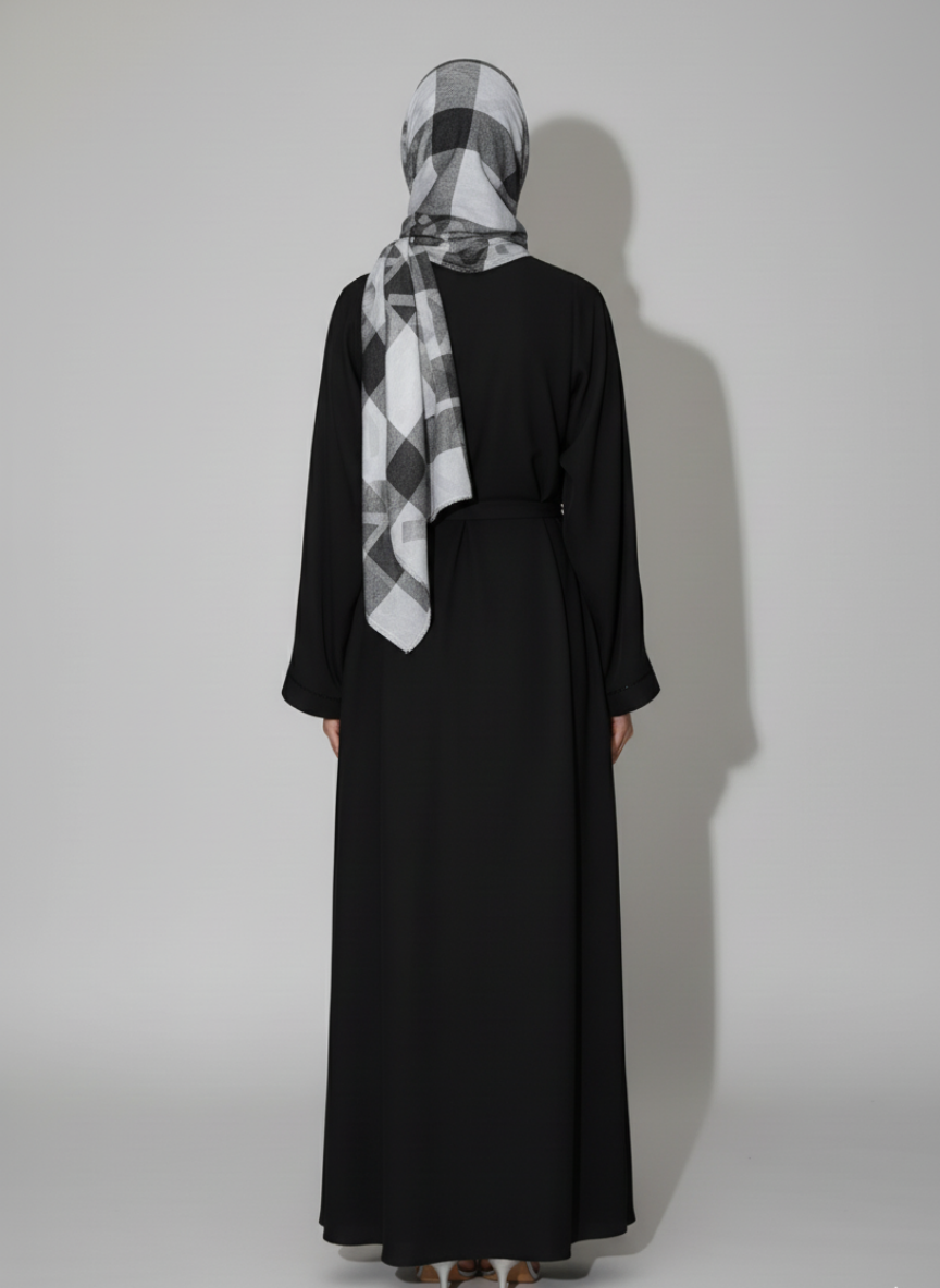 Plain Gown Abaya with Stone work and Embroidery