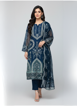 3 pc Pure Chiffon Embroidered Dress