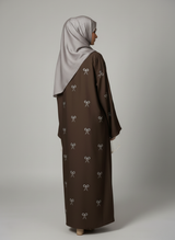 Plain Front Open Pukki Abaya with Scarf