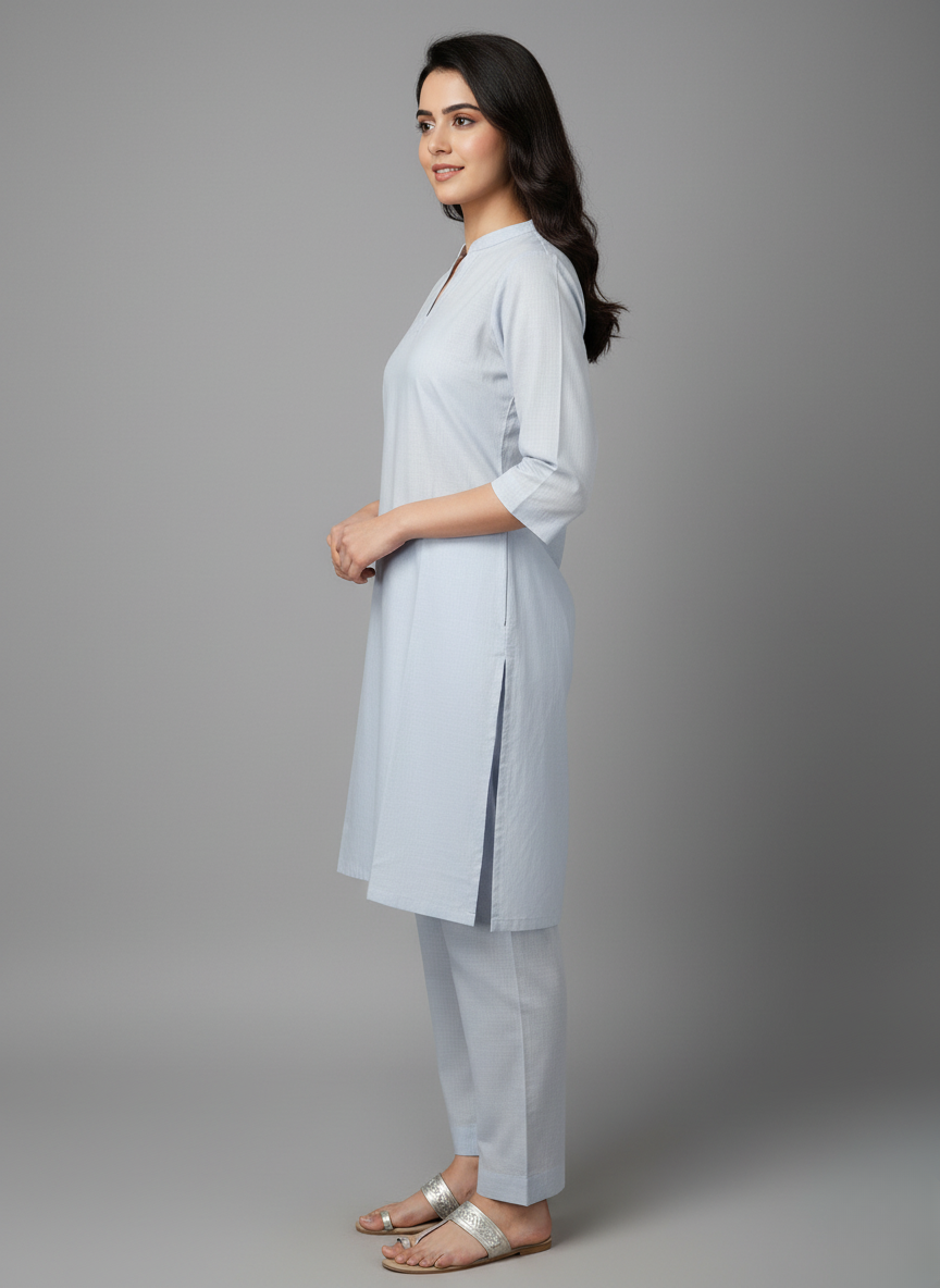 2 PC Printed Linen Dress