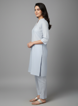 2 PC Printed Linen Dress