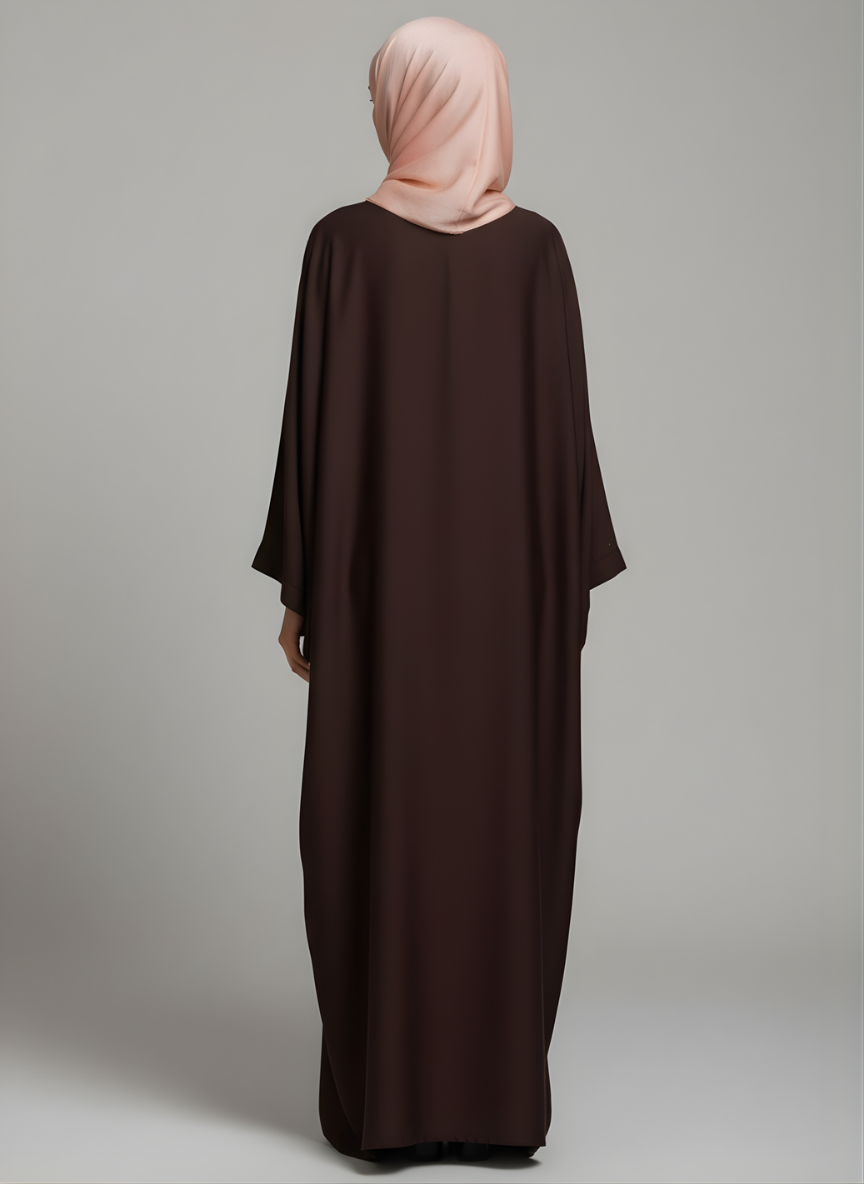 Plain Butterfly Abaya with Stone work