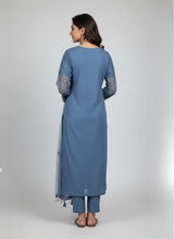 3 pc Pure Chiffon Embroidered Dress