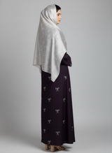 Plain Front Open Pukki Abaya with Scarf