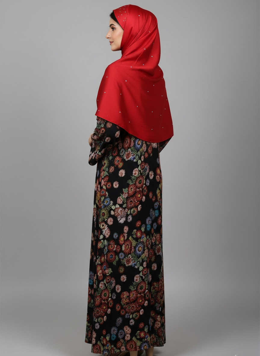 Two-in-one reversible Abaya that can be worn from either side